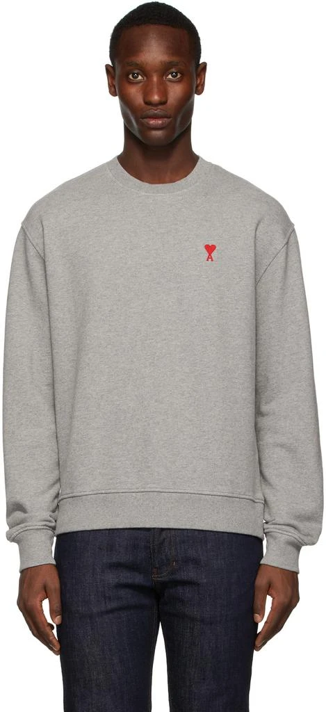 商品AMI|Grey Ami de Cœur Sweatshirt,价格¥1420,第1张图片