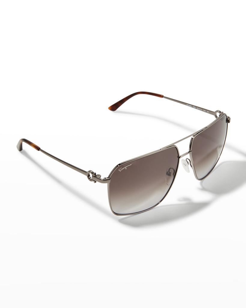 商品Salvatore Ferragamo|Men's Navigator Gancio Logo Sunglasses,价格¥2433,第1张图片
