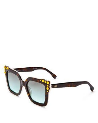 商品Fendi|Women's Square Embellished Sunglasses, 52mm,价格¥3402,第2张图片详细描述