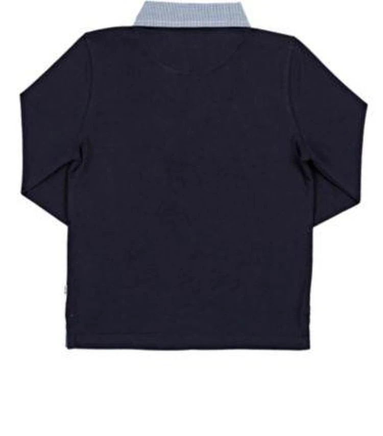 商品Hugo Boss|Contrast-Collar Cotton Long-Sleeve Polo Shirt,价格¥480,第2张图片详细描述