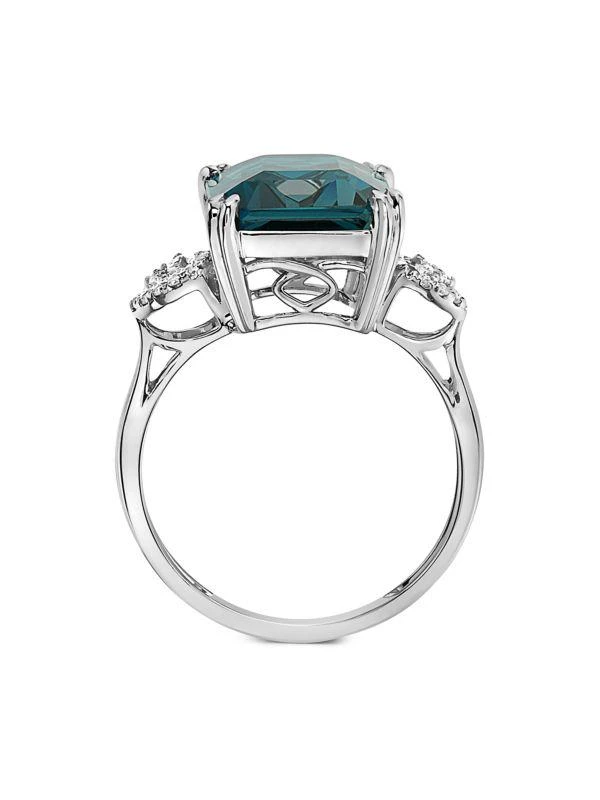 商品Effy|14K White Gold, London Blue Topaz & Diamond Ring,价格¥6002,第3张图片详细描述
