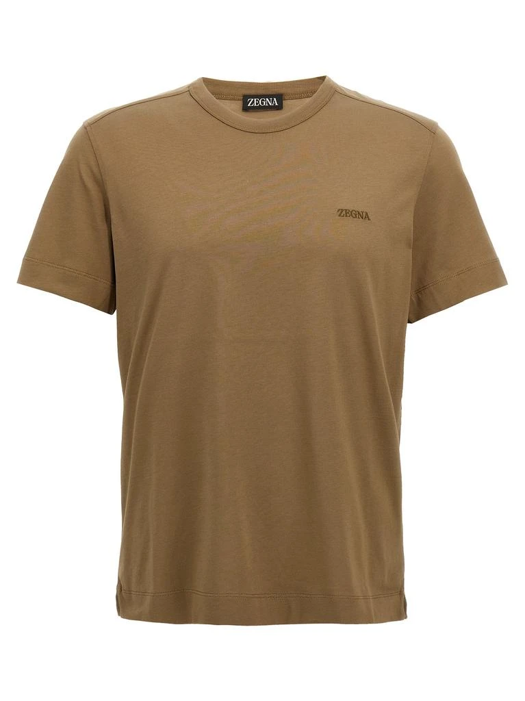 商品Zegna|Logo Embroidery T-Shirt Green,价格¥1684,第1张图片