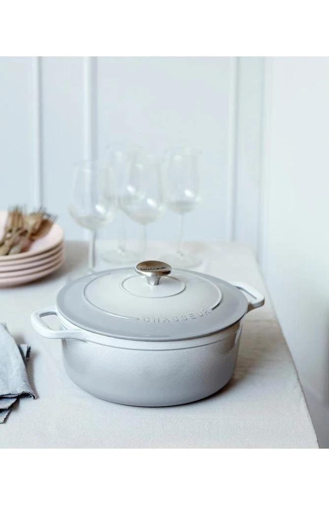 商品CHASSEUR|French Enameled Cast Iron Round Dutch Oven - 4.2-quart - Celestial Grey,价格¥1648,第2张图片详细描述