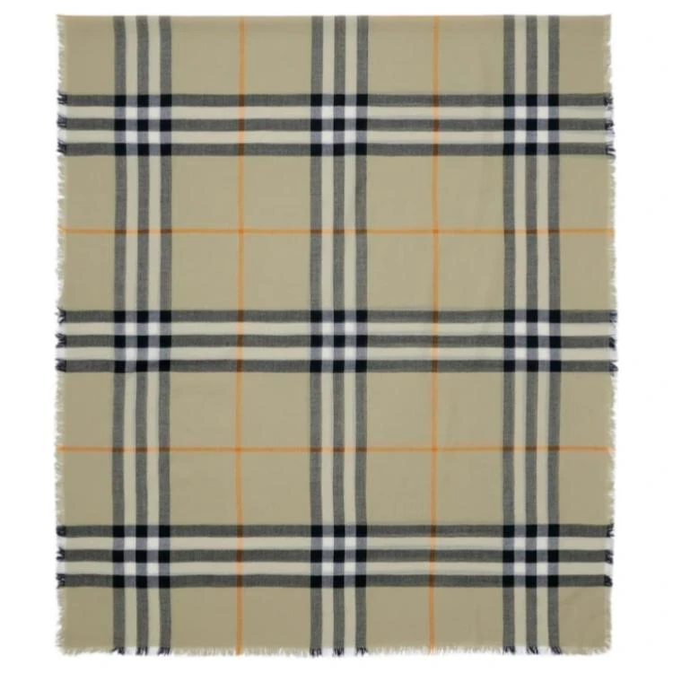 商品[国内直发] Burberry|博柏利 条纹设计 羊毛 围脖 女款 浅鼠尾草色,价格¥2764,第9张图片详细描述