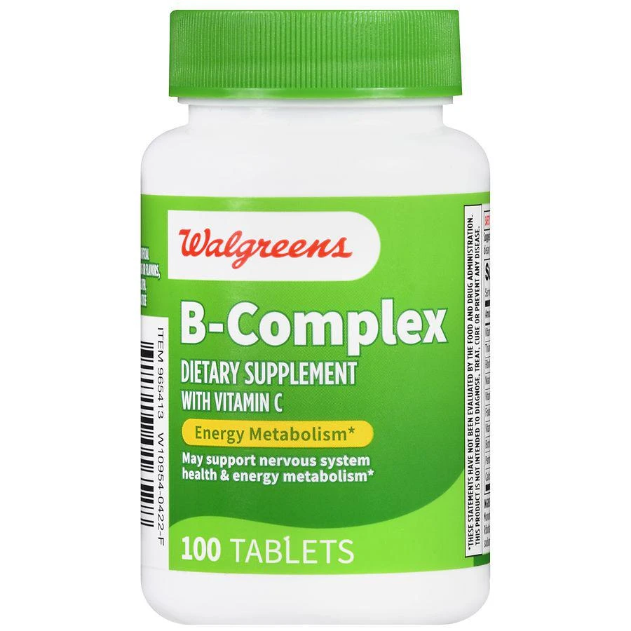 商品Walgreens|B-Complex with Vitamin C Tablets,价格¥74,第2张图片详细描述