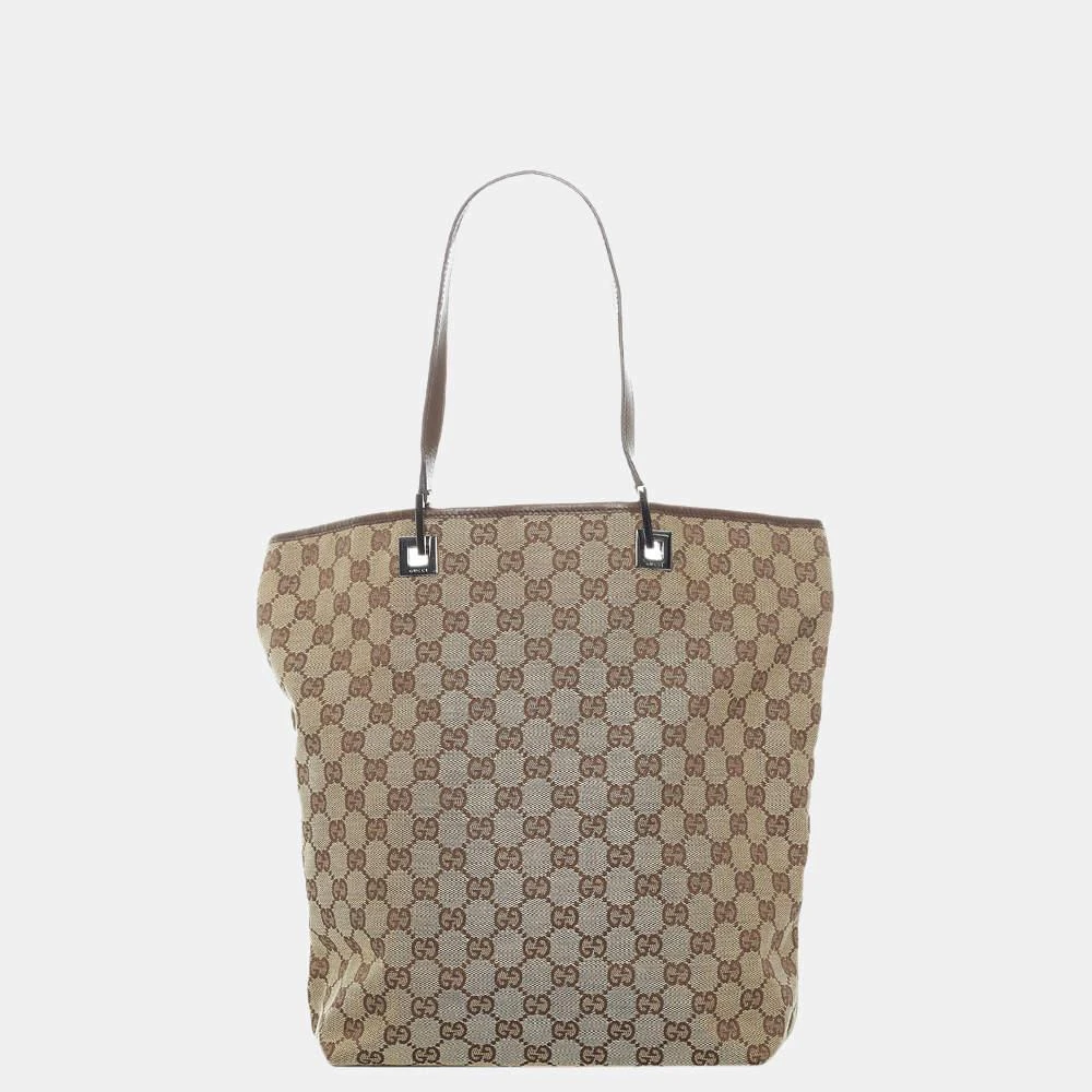 商品[二手商品] Gucci|Gucci Brown/Beige GG Canvas Tote Bag,价格¥3341,第1张图片