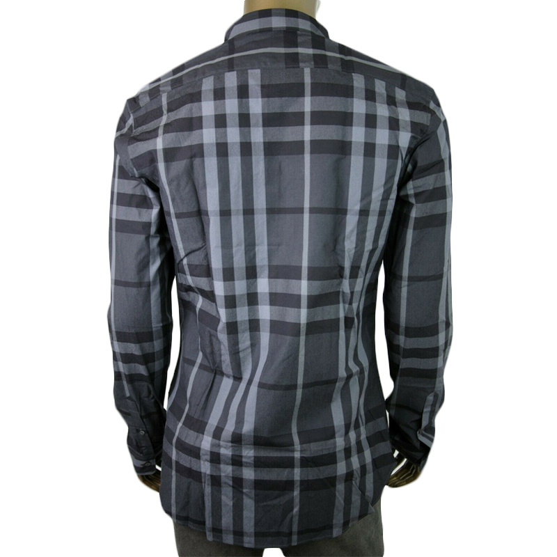 商品Burberry|Burberry 博柏利 灰黑色 男士衬衫 3944127,价格¥2116,第1张图片