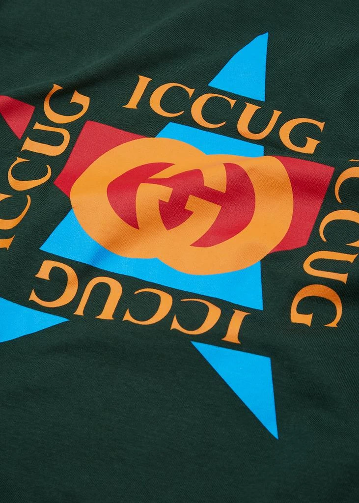 商品Gucci|KIDS Green logo-print cotton T-shirt,价格¥1604,第2张图片详细描述