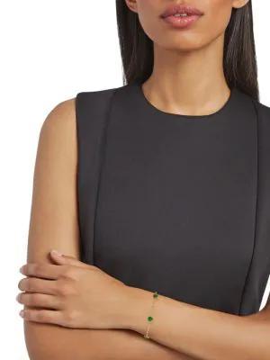 商品Effy|14K Yellow Gold, Jade & Diamond Bracelet,价格¥2533,第4张图片详细描述