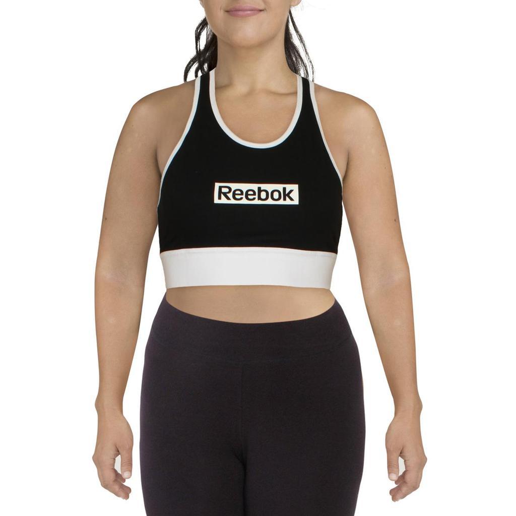 商品Reebok|Reebok Womens Plus Linear Fitness Workout Sports Bra,价格¥45,第1张图片