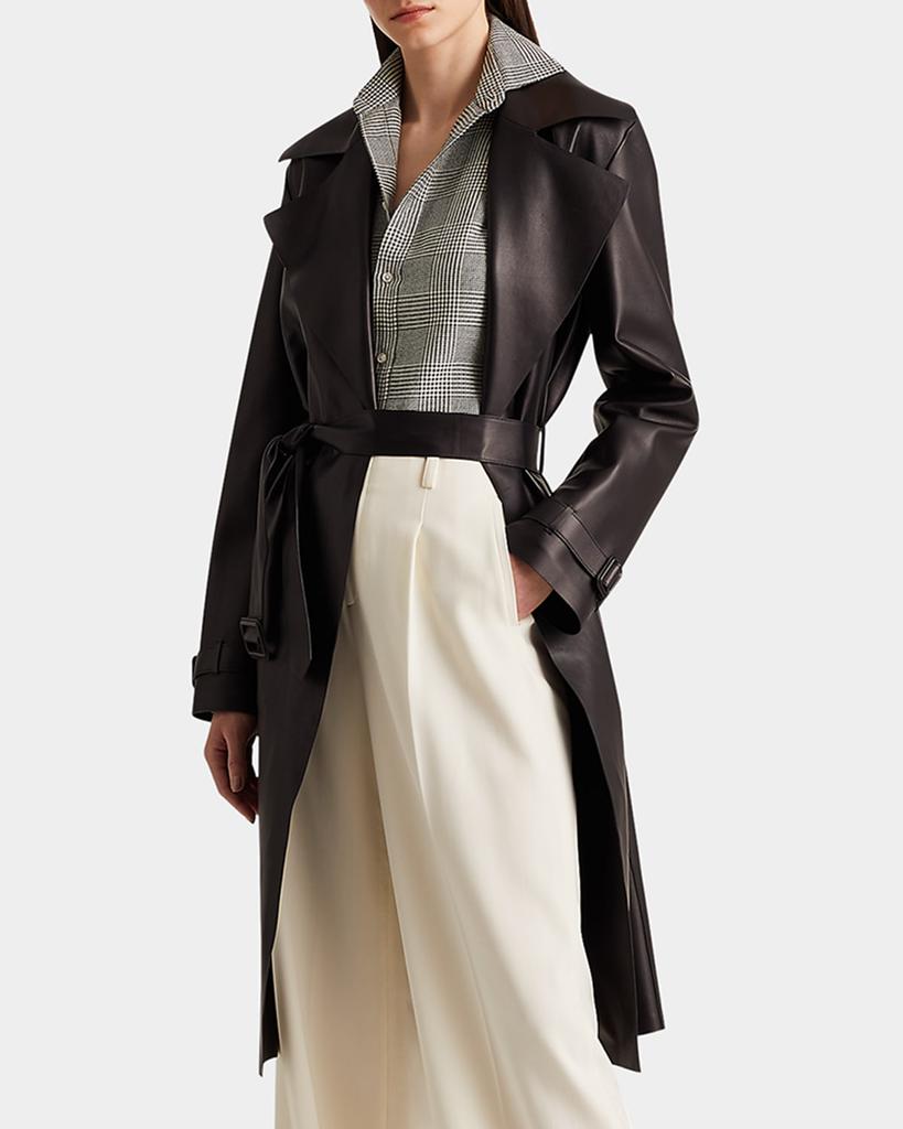 Ainsley Leather Belted Wrap Coat商品第1张图片规格展示