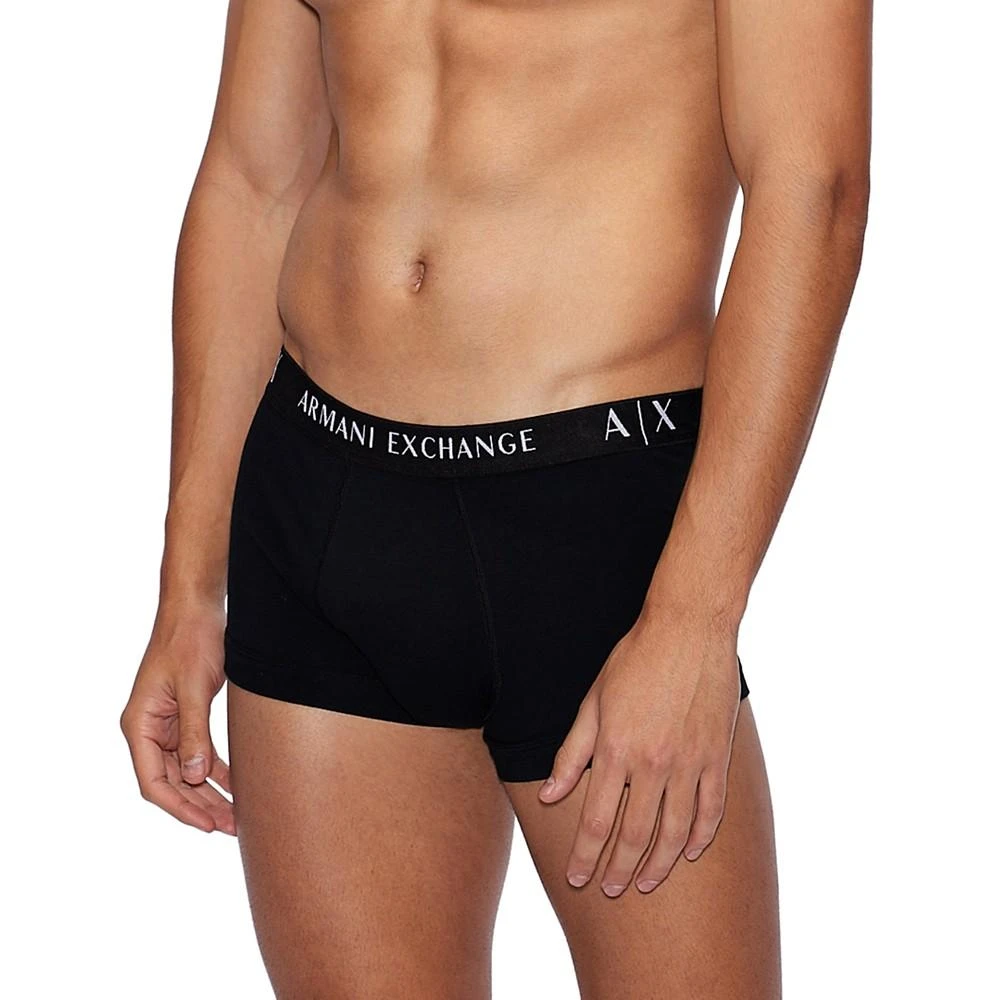 商品Armani Exchange|Men's 3-Pk. Monogram Waistband Trunks,价格¥135,第1张图片