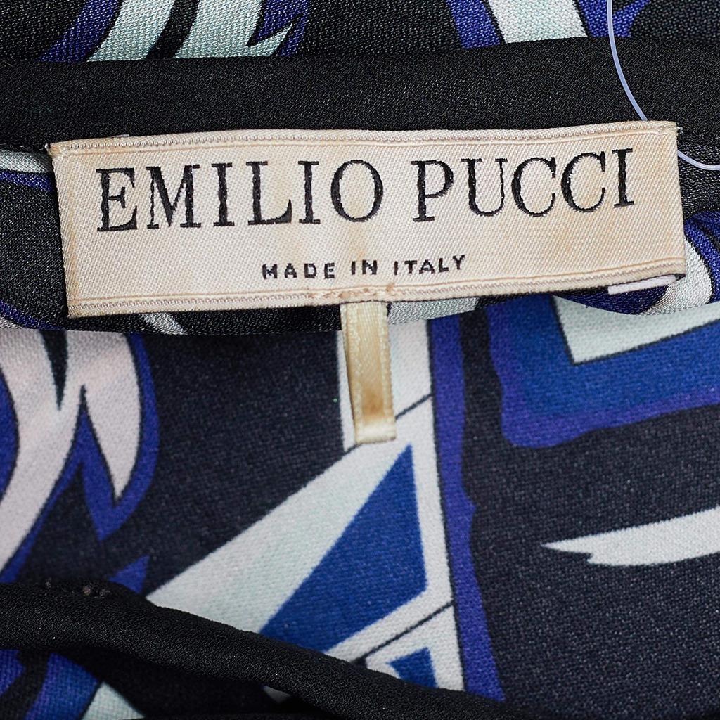 Emilio Pucci Purple Printed Silk Bow Neck Detail Blouse M商品第6张图片规格展示