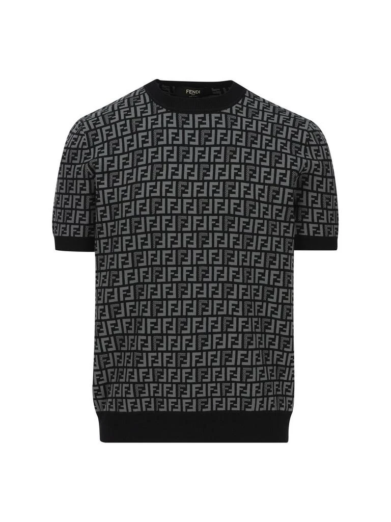 商品Fendi|Fendi FF Jacquard Short Sleeved Jumper,价格¥5591,第1张图片