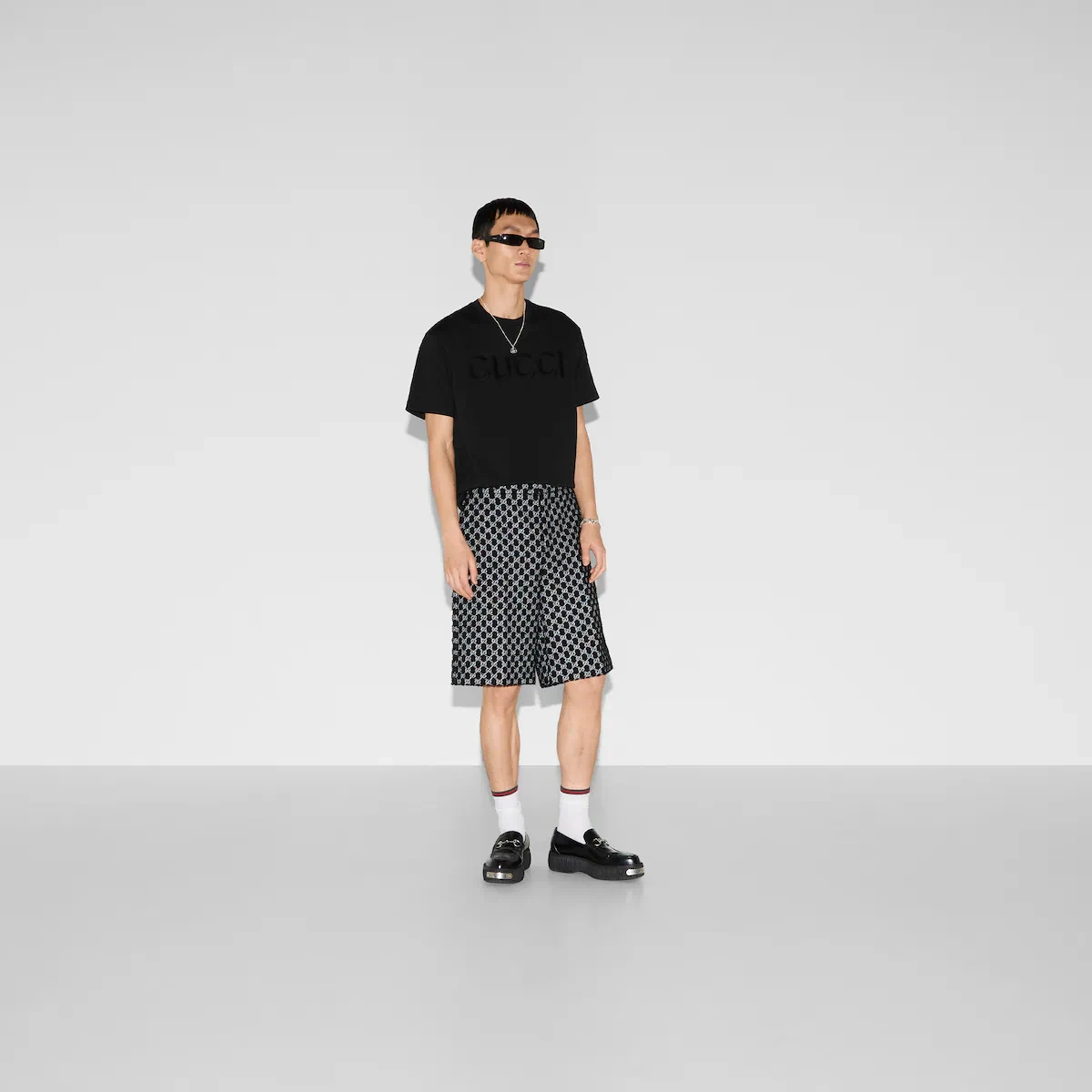 【预售】 古驰 25春夏 男士 短袖T恤 刺绣针织棉T恤 796395 XJG5E 1043 商品