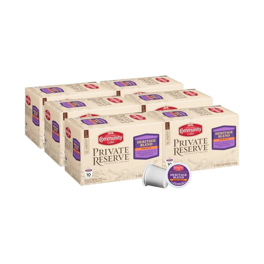 商品Community Coffee|Private Reserve Heritage Blend Dark Roast Single Serve Pods, Keurig K-Cup Brewer Compatible, Pack of 60,价格¥574,第1张图片