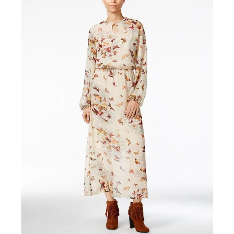 商品Fair Child|Feather-Print Illusion Maxi Dress, Only at Macy's,价格¥231,第1张图片