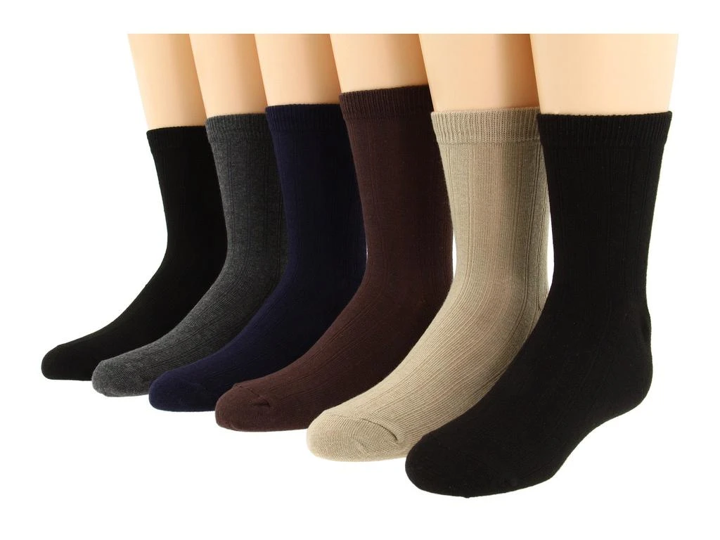 商品Jefferies Socks|Rib Crew Sock Six Pair Pack (Infant/Toddler/Little Kid/Big Kid/Adult),价格¥153,第1张图片