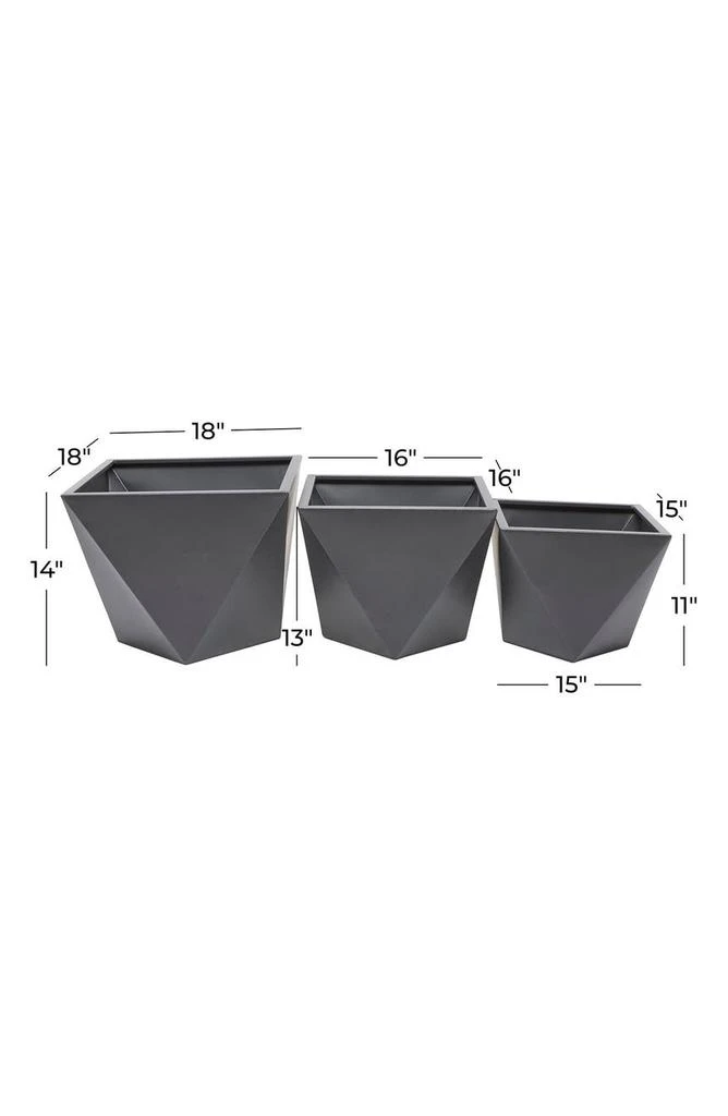 商品VIVIAN LUNE HOME|Gray Metal Modern Planter - Set of 3,价格¥1337,第5张图片详细描述