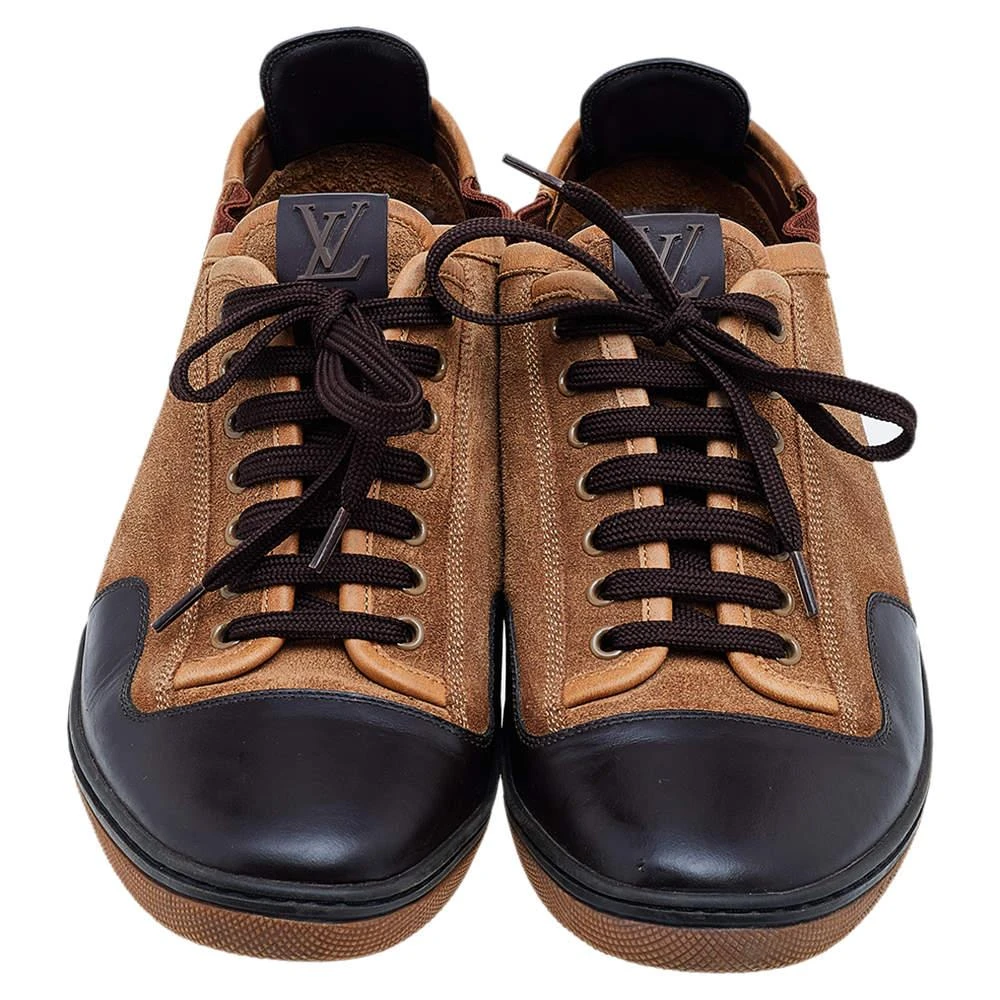 商品[二手商品] Louis Vuitton|Louis Vuitton Brown/Beige Suede And Leather Slalom Sneakers Size 41.5,价格¥2903,第3张图片详细描述