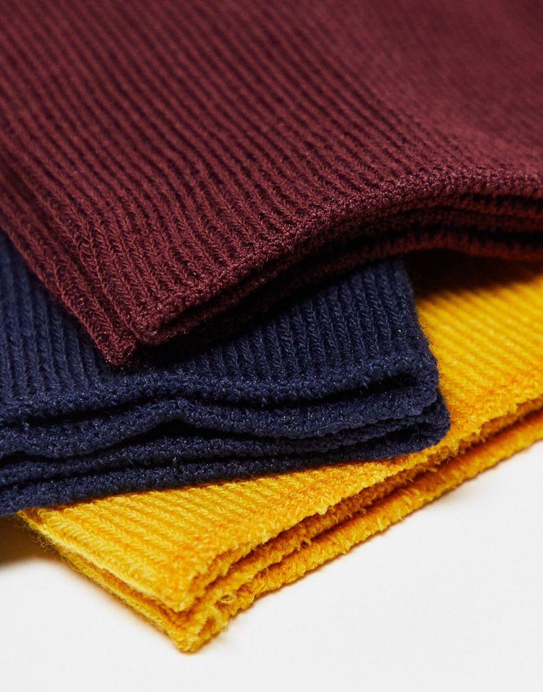 Polo Ralph Lauren 3 pack mercerized cotton socks in red, navy, yellow with logo商品第4张图片规格展示