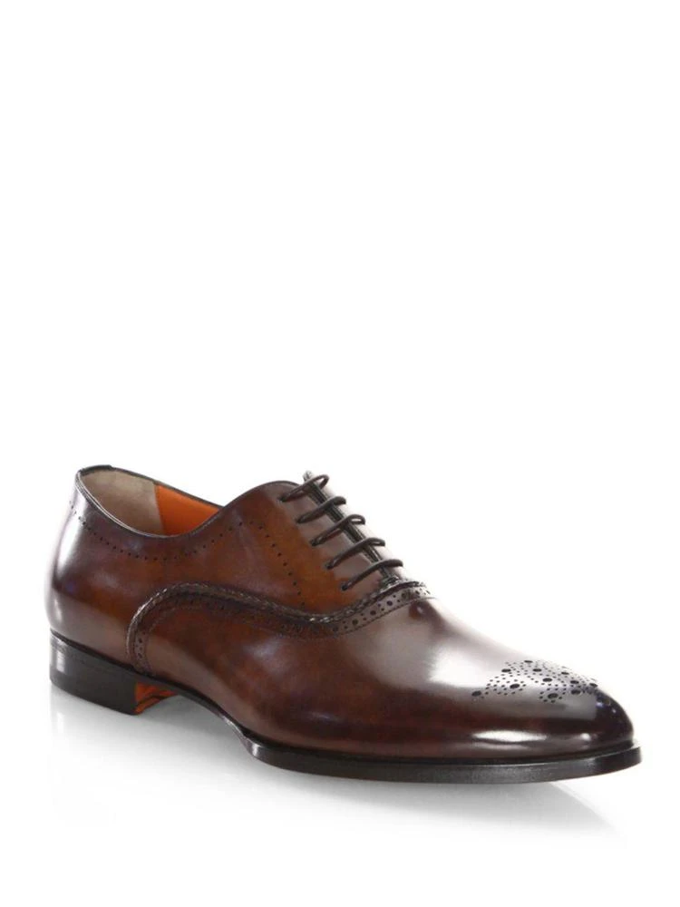 商品Santoni|SJ Hand-Stitched Leather Oxfords,价格¥4721,第1张图片