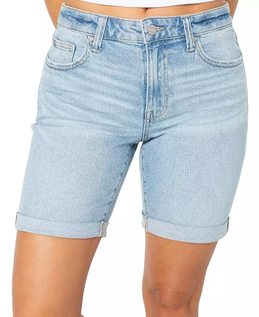 Juniors' Cuffed Hem Bermuda Denim Shorts 商品