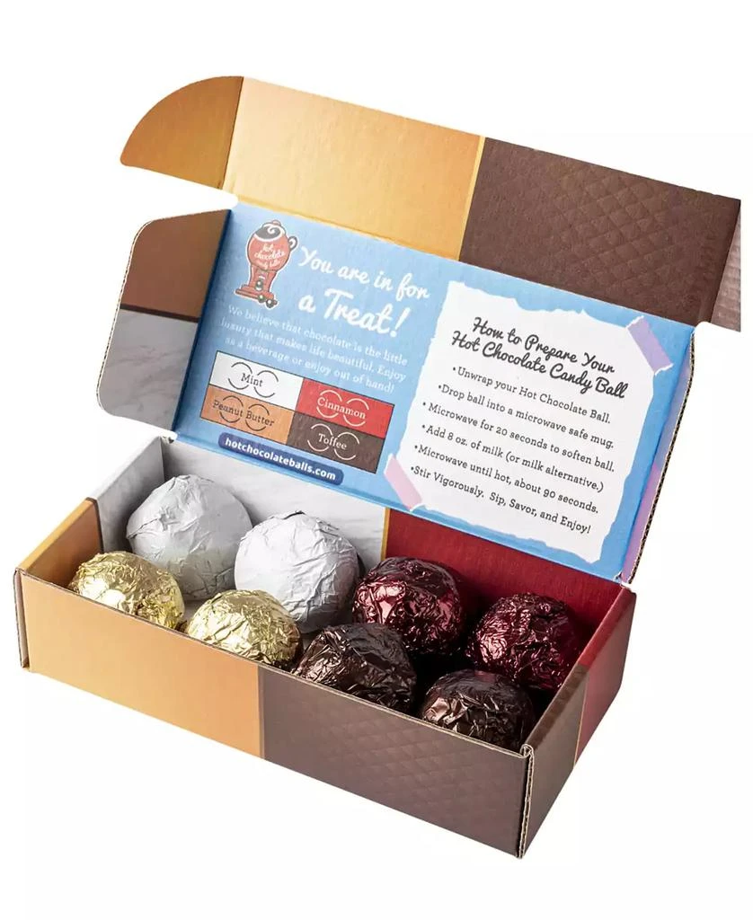 商品Hot Chocolate Balls|Assorted Variety Pack of Hot Chocolate Candy Balls Gift Box Set, 8 Piece,价格¥254,第2张图片详细描述