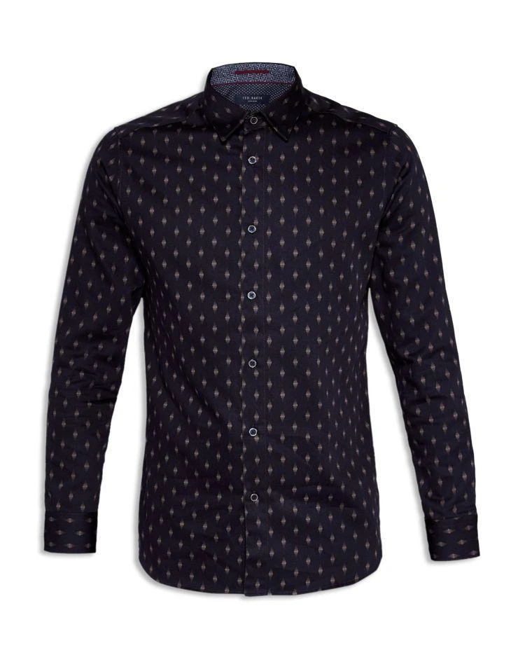 商品Ted Baker London|Ted Baker Monico Printed Dot Diamond Slim Fit Button-Down Shirt ,价格¥571,第4张图片详细描述
