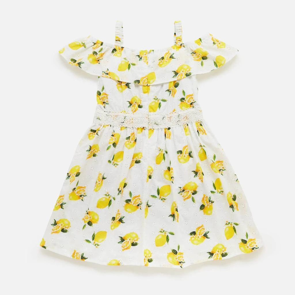 商品GUESS|Guess Girls' Off Shoulder Ruffle Dress - Lemon,价格¥195,第2张图片详细描述