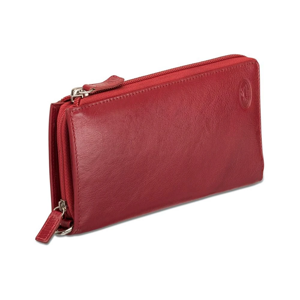 商品Mancini Leather Goods|Equestrian-2 Collection RFID Secure Large Trifold Wallet,价格¥955,第4张图片详细描述