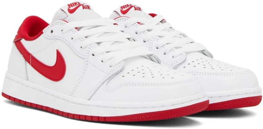 商品Jordan|White & Red Air Jordan 1 Low OG Sneakers,价格¥884,第4张图片详细描述