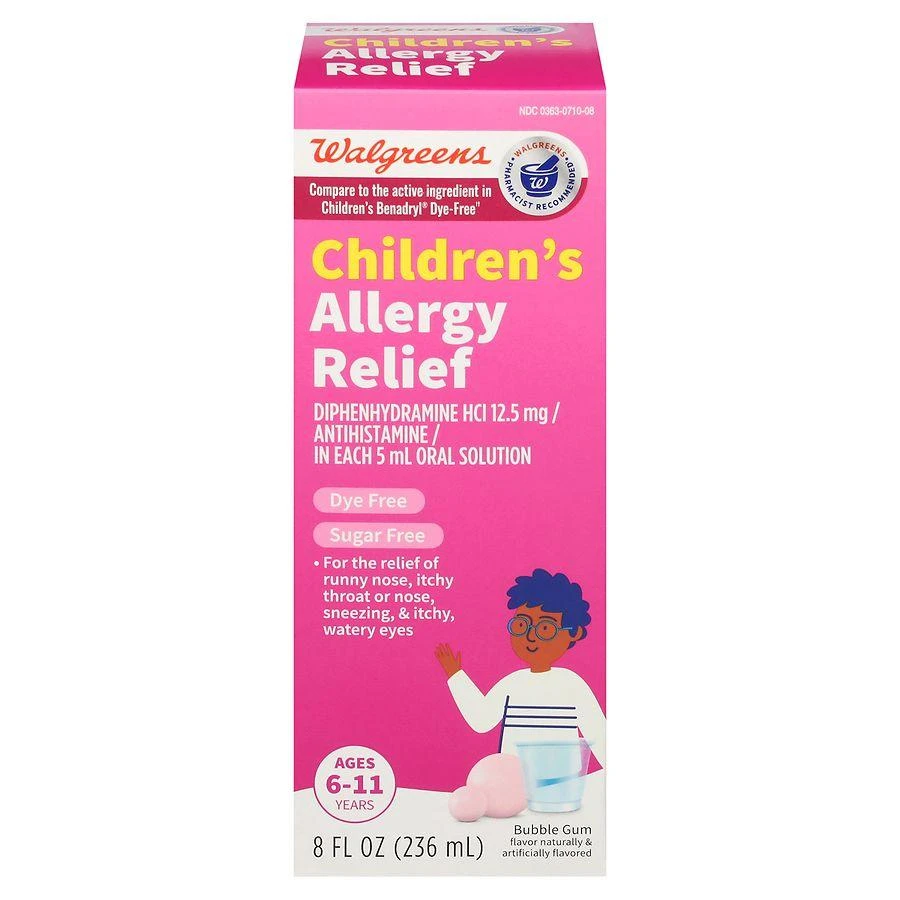 商品Walgreens|Children's Allergy Relief Liquid Bubble Gum,价格¥84,第1张图片