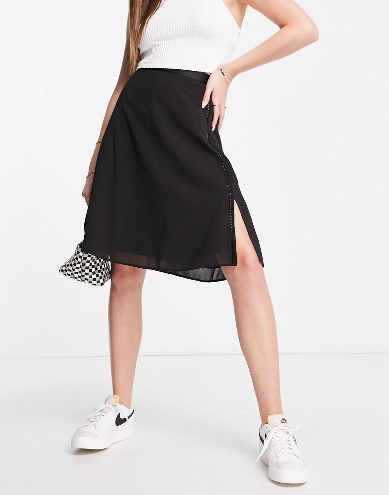 French Connection Audeta drape mini skirt in black商品第1张图片规格展示