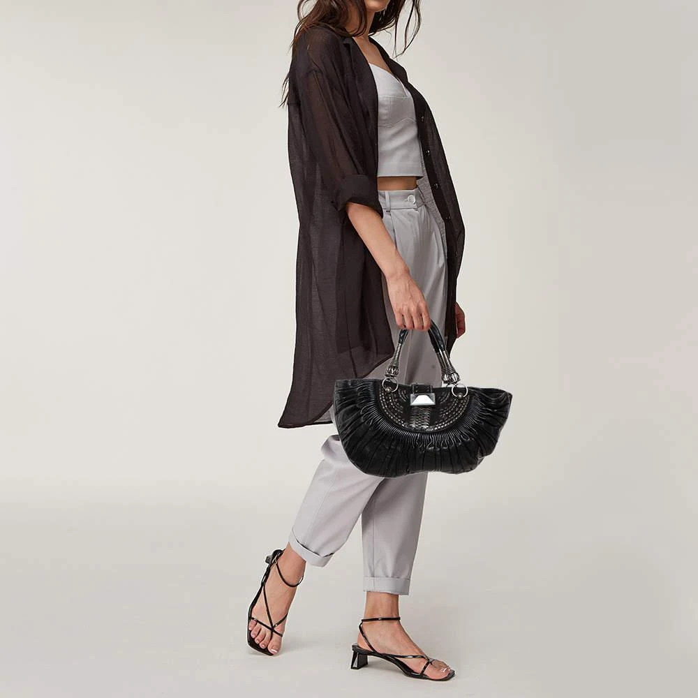 商品[二手商品] Dior|Dior Black Pleated Leather Plisse Tote,价格¥4590,第2张图片详细描述