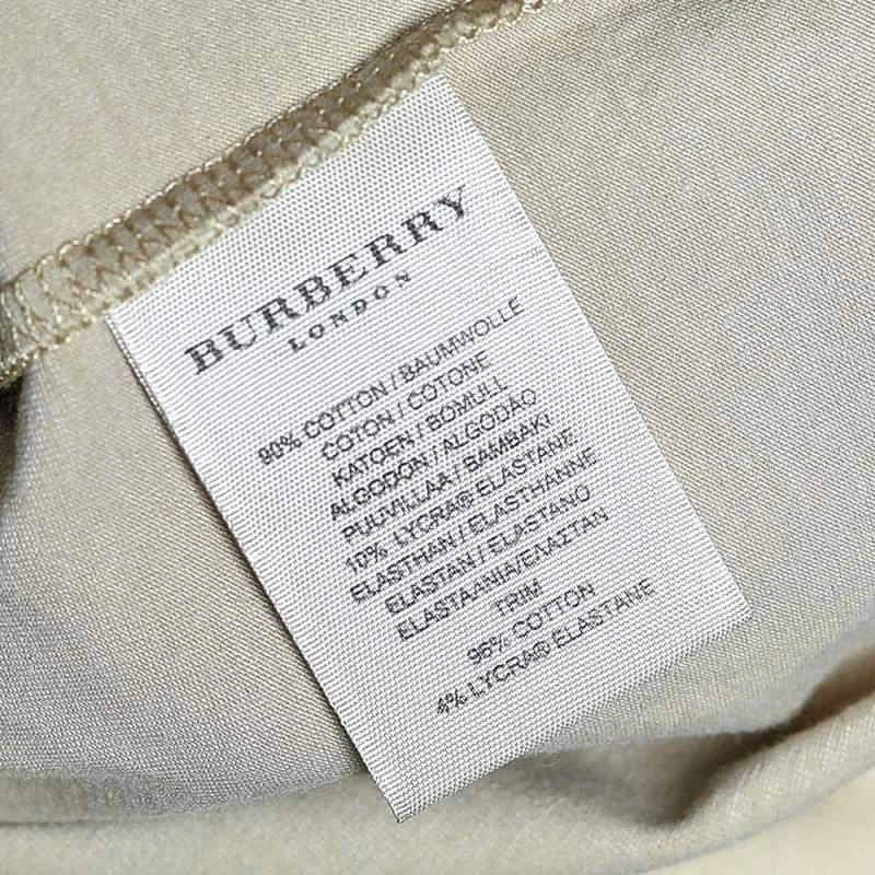 Burberry Beige Stretch Cotton Novacheck Patch Detail Short Sleeve T-Shirt L 商品