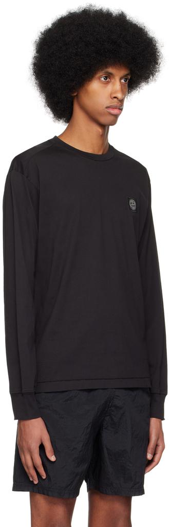 Black Patch Long Sleeve T-Shirt商品第2张图片规格展示