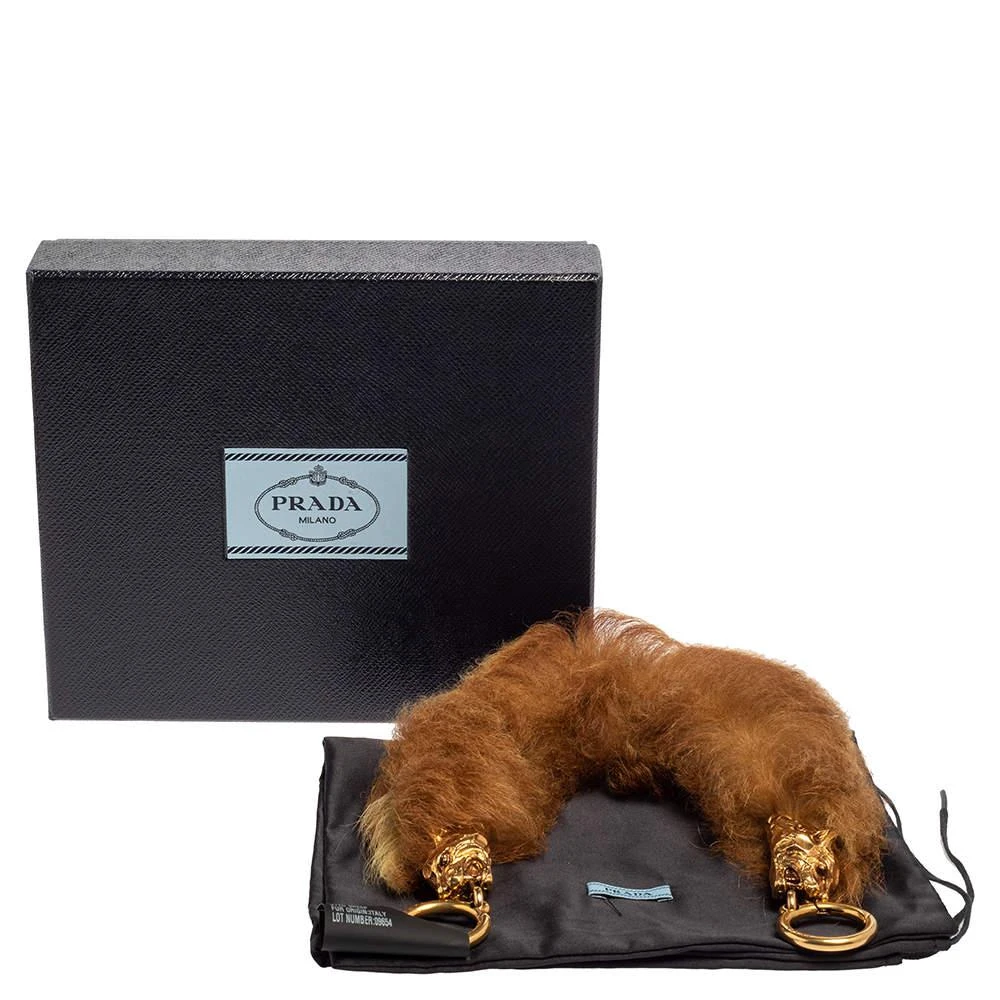 Prada Brown Fur Tiger Head Bag Strap 商品