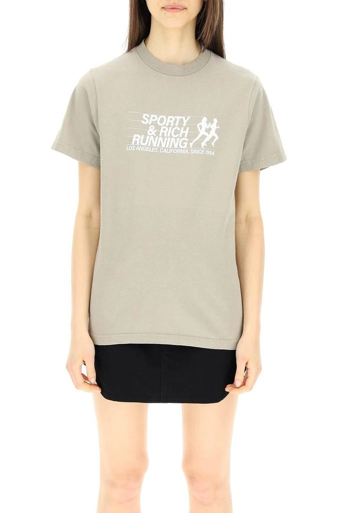 商品Sporty & Rich|Sporty & Rich Logo-Printed Crewneck T-Shirt,价格¥180,第2张图片详细描述