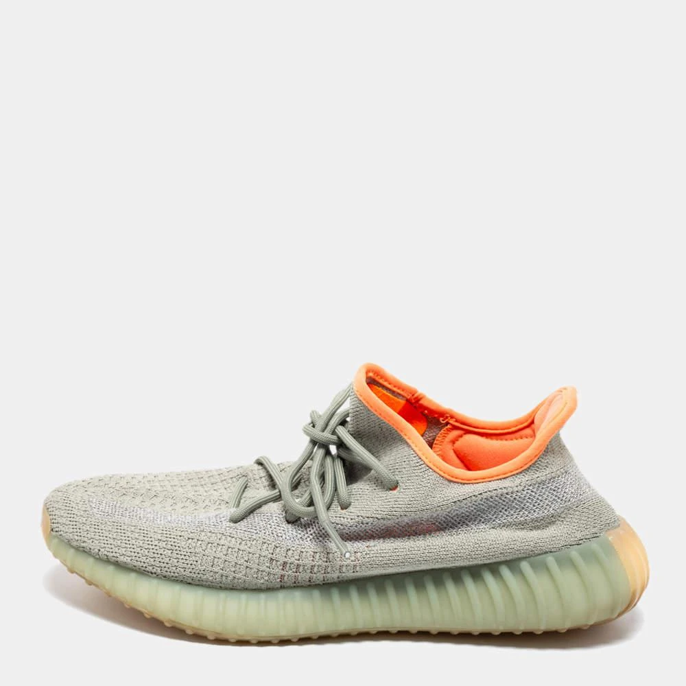 商品[二手商品] YEEZY|Yeezy x adidas Grey Knit Fabric Boost 350 V2 Desert Sage Reflective Sneakers Size 43 2/3,价格¥2669,第1张图片