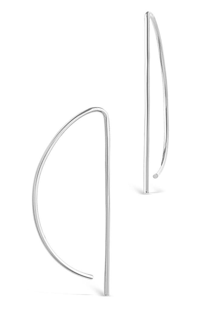 商品Sterling Forever|Half Moon Threader Earrings,价格¥425,第4张图片详细描述