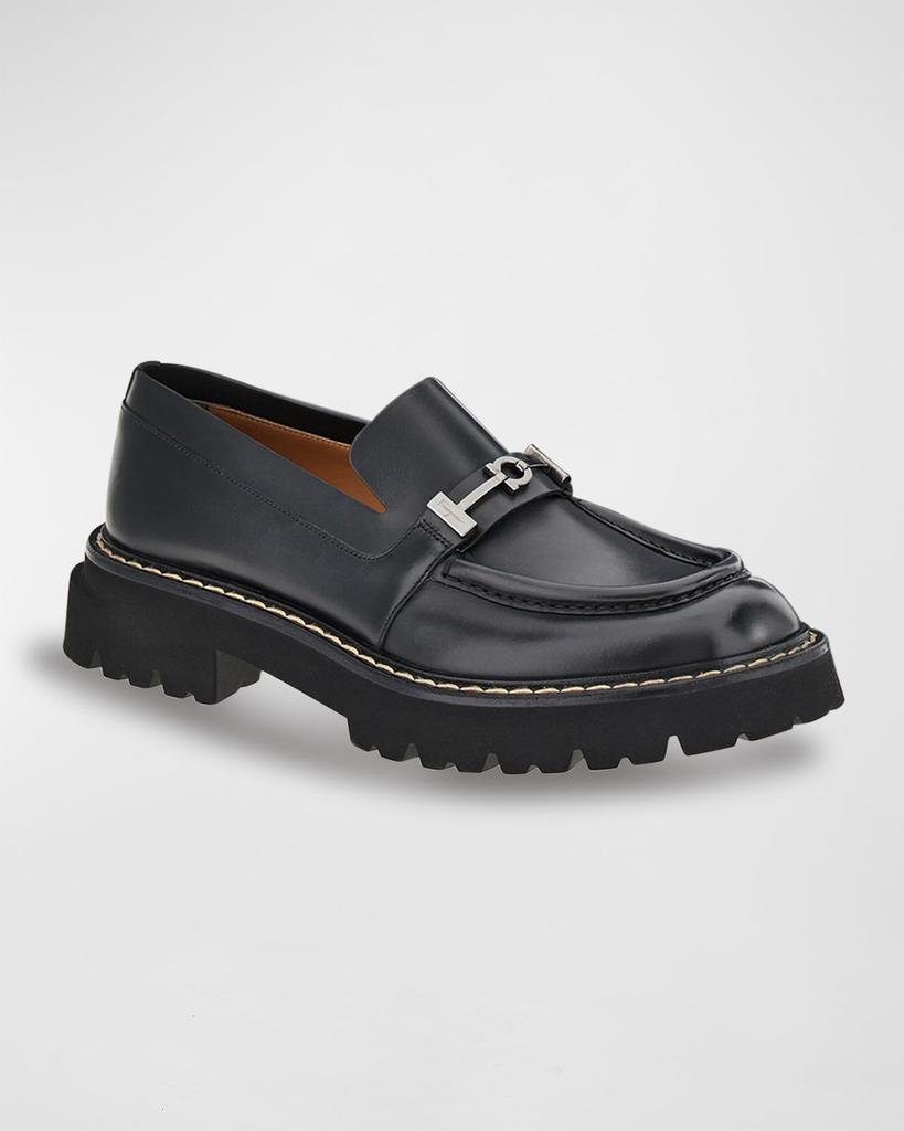 Men's Ignazio Lug Sole Gancio-Buckle Leather Loafers商品第2张图片规格展示