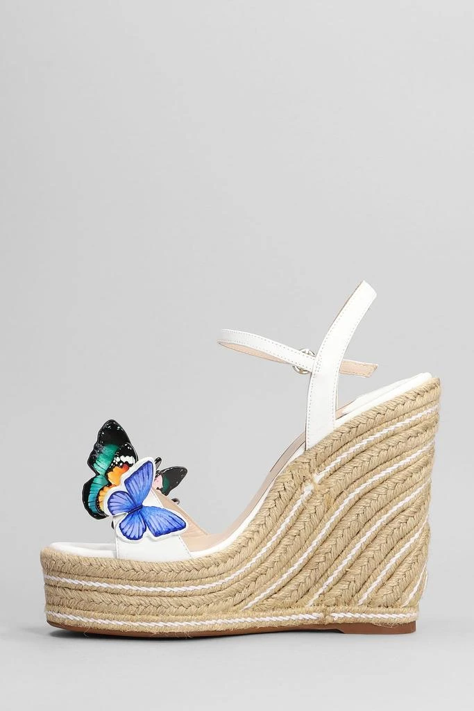 商品Sophia Webster|Sophia Webster Riva Espadrille Wedges In White Leather,价格¥3268,第3张图片详细描述