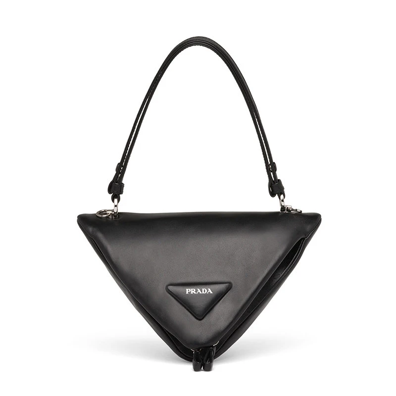 商品Prada|【预售3-7天】PRADA/普拉达 2021秋冬 黑色光滑纳帕皮革 绗缝经典三角形手提单肩包1BA315_2DX8_F0002_V_OOO,价格¥14703,第1张图片