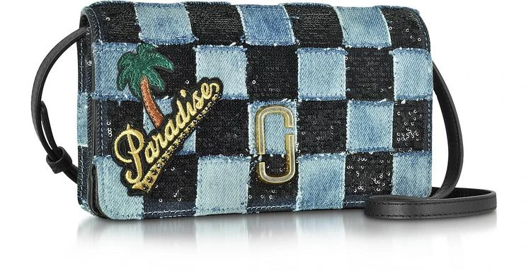 商品Marc Jacobs|Patchwork Denim Wallet Leather 手提包,价格¥1942,第2张图片详细描述