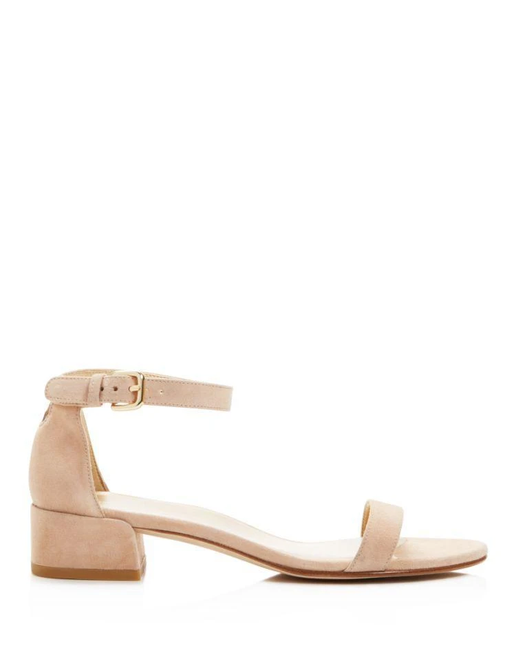 商品Stuart Weitzman|Nudistjune Suede Block Heel Ankle Strap Sandals ,价格¥1684,第2张图片详细描述