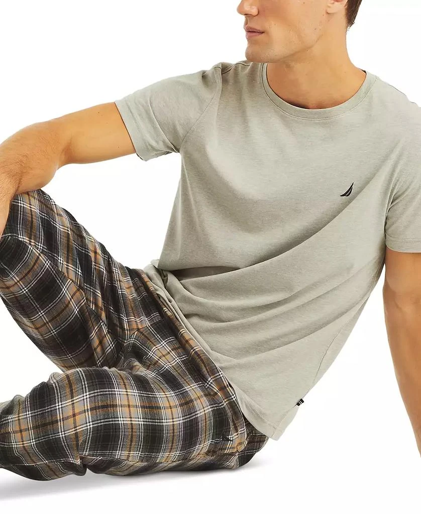 商品Nautica|Men's Plaid Pajama Pants & Solid Pajama T-Shirt Set,价格¥596,第3张图片详细描述