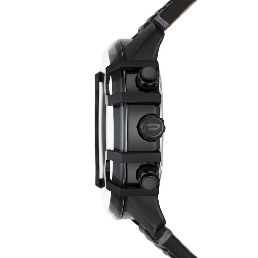商品Diesel|Men's Griffed Chronograph Black Leather Strap Watch, 48mm,价格¥804,第2张图片详细描述