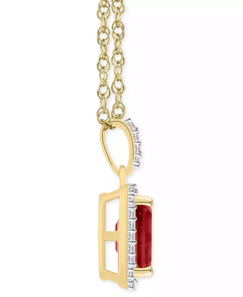 商品Macy's|Garnet (1-7/8 ct. t.w.) & Lab-Created White Sapphire (1/5 ct. t.w.) Emerald-Cut Halo 18" Pendant Necklace in 10k Yellow Gold (Also in Citrine & Amethyst),价格¥3274,第3张图片详细描述