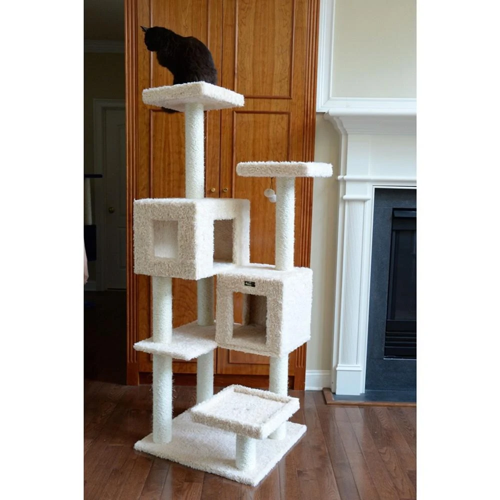 商品Macy's|Multi-Level Real Wood Cat Tree With Two Spacious Condos,价格¥2411,第2张图片详细描述